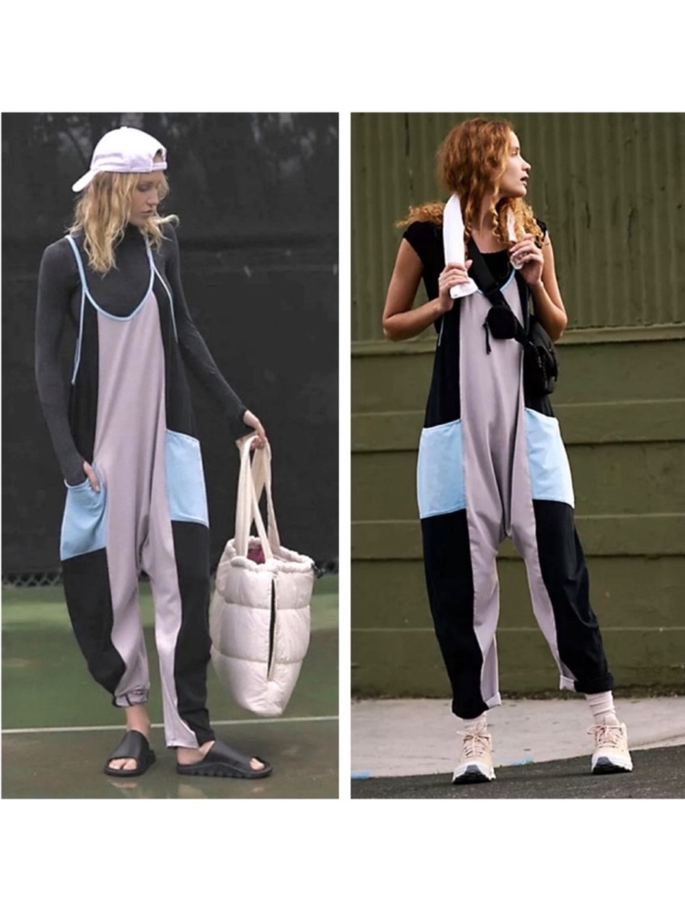 FREE PEOPLE FP Movement Hot Shot Colorblock Onesie NEW Size S Jumpsuit Raindrop